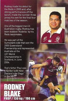 2006 Queensland Reds #NNO Rodney Blake Back
